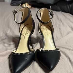 Jessica Simpson Black Ankle Strap Heels